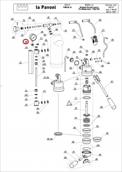 068 Hoch Support zu Manometer chrom La Pavoni - Großer Kessel Professional Experto Expo Stradivari