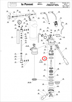 077  La Pavoni O-Ring zur Kolbenaufnahme, passend auf Teil sechsundsiebzig