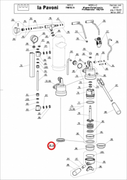 082 A  Anpressdichtung 58mm La Pavoni Siebträger passt für alte Brühgruppe, bis ca. 2005