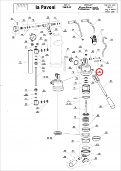 086 1x chrome-plated screw Fastening brew group to kettle La Pavoni Europiccola/Professional