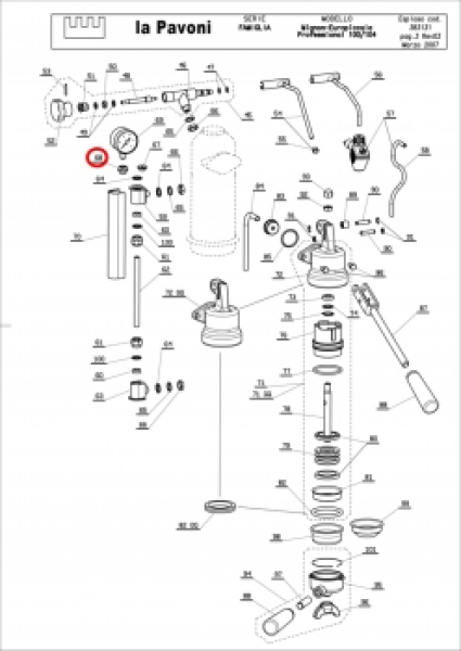 Part G68 support for manometer chrome La Pavoni Professional