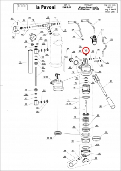 093 Abschlußstück /Mutter Kolbenstange La Pavoni Europiccola/Professional