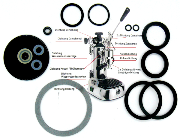 Di 500 M - gasket set complete until 2005 - including gasket for BRASS heating